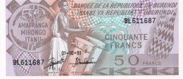 BURUNDI 50 FRANCS  1991 P-28 UNC - Burundi