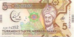 Turkmenistan  P-37 5 Manat    2017  UNC - Turkménistan