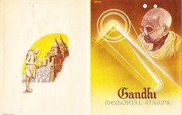 1948 Offizielles Folder Mit Gandhi Memorial Serie; Oben Offizielle Lochung - Nuovi