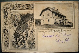 AUSTRIA - GRUSS VOM CARL LUDWIG HAUS , RAX - POST UND TELEPHON STATION , RARE LITHO 1899 - Raxgebiet
