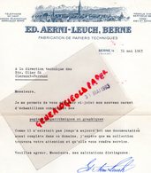 SUISSE - BERNE- RARE LETTRE SIGNEE ED. AERNI-LEUCH -FABRICATION PAPIERS TECHNIQUE-PAPETERIE-1963- OLIER CLERMONT FERRAND - Svizzera