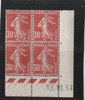 FRANCE Coin Daté   Semeuse  N° 360 -- 30 Cts Rouge - 1938 - 1930-1939