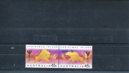 (100 Stamps - 14-11-12018) Christmas Island - Chinese New Year - Bull (attached Pair) - Christmas Island