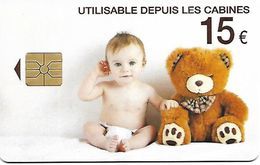 @+ France - Intercall à Puce 15€ - Bebe Et Ours N°4 - Code F1108004 - Ref : CC-INT7D Verso Logo Intercall - 2010