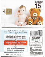 @+ France - Intercall à Puce 15€ - Bebe Et Ours N°2 - Code F1007007 - Ref : CC-INT3A Verso Bi-lingue - 2010