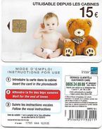 @+ France - Intercall à Puce 15€ - Bebe Et Ours N°4 - Code F1008003 - Ref : CC-INT7A Verso Logo Intercall - 2010