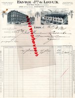 69- LYON-42-ST  SAINT ETIENNE- FACTURE FAVRE JEUNE & LIOUX- USINE A VOIRON- SOIERIE SOIE- 1924- 6 RUE GROLEE- - Straßenhandel Und Kleingewerbe