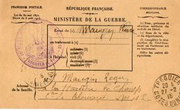 TB 2391 - MILITARIA - Carte En Franchise Militaire - Bulletin De Santé - Hopital Complémentaire 56 - TREGUIER - Lettres & Documents