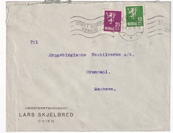 NORVEGE 1927 LETTRE DE SKIEN - Briefe U. Dokumente