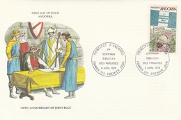 Andorre Andorra 1978 FDC 700 Années De La Signature Des Paréages Traité Entre Le Comté De Foix Et L’Evêché D’Urgell - Oblitérés