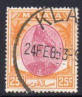 Malaya Selangor 1949-55 Sultan Alam Shah Definitives 25c Value, Used, SG 103 - Selangor