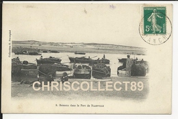 Carte Postale:  Bateaux Devant Le Port De Blainville - Blainville Sur Mer