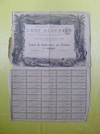 Action De Jouissance Au Porteur Compagnie Des Chemins De Fer De L'est Algérien 1899 - Chemin De Fer & Tramway