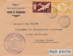 Lettre Par Avion France Libre Noumea Le Chef Du Service Des Postes Et Télégraphes - Lettres & Documents