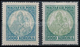 * 1921 Koronás Madonna 5000k Kék Színben + Támpéldány - Andere & Zonder Classificatie