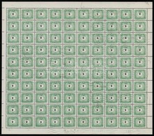 O 1953 50 éves A Magyar Portóbélyeg Kis 2Ft Hajtott Teljes ív, Benne Elcsúszott értékjelzések (50.000) - Altri & Non Classificati