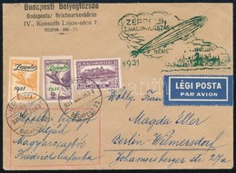 1931 Zeppelin Levél Németországba Teljes Sorral (32.000) - Otros & Sin Clasificación