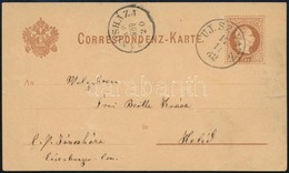 1882 2kr Osztrák Díjjegyes Levelezőlap Magyarországon Felhasználva és Elfogadva 'UJ.SZIVATZ' - 'JÁNOSHÁZA' Kisebb Szakad - Other & Unclassified