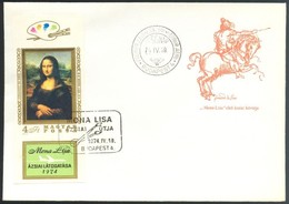 1974 Mona Lisa Vágott Szelvényes Bélyeg FDC-n (4.000) - Autres & Non Classés