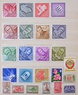 ** Gyűjtemény Többletpéldányokkal 1967-1971 + Néhány Régebbi Sor és Blokk Jó állapotú 12 Vastag Fehér Lapos Nagyalakú Be - Used Stamps