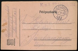 1918 Tábori Posta Levelezőlap 'K.u.k. STAFFEL 757' + 'FP 483' - Autres & Non Classés