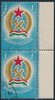 O 1949 Alkotmány 1 Ft ívszéli Pár, Mindkét Bélyeg Makkos Vízjellel / Watermark Oak Leaves - Otros & Sin Clasificación