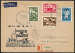 1951 MDP Kongresszus (I.) Sor Légi Ajánlott FDC-n - Other & Unclassified