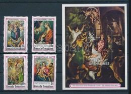 ** 1987 Karácsony El Greco Festmények Mi 934-937 + Blokk 141 - Autres & Non Classés