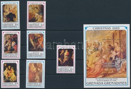 ** 1990 Rubens Festmény Sor Mi 1238-1244 + Blokk Mi 183 - Otros & Sin Clasificación