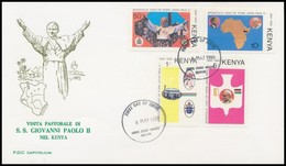 1980 II. János Pál Pápa Látogatásai Sor Mi 165-168 FDC-n - Otros & Sin Clasificación