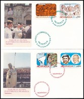 1983 Pápa Látogatás Sor Mi 2371-2374 2 Db FDC-n - Otros & Sin Clasificación