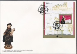 1995 Páduai Szent Antal 800. Szülinapja Blokk Mi 108 FDC-n - Otros & Sin Clasificación