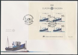 1988 Europa CEPT, Közlekedés és Kommunikáció Blokk Mi 9 FDC-n - Andere & Zonder Classificatie