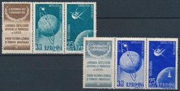 ** 1957 Űrkutatás Sor Hármascsíkokban Mi 1677-1680 - Altri & Non Classificati