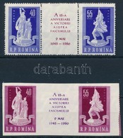 ** 1960 A II. Világháború Vége Fogazott és Vágott 3-as Csíkok Mi 1843-1846 - Sonstige & Ohne Zuordnung