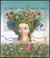** 2000 Virágok Kisív,
Flowers Mini Sheet
Mi 405-414 - Sonstige & Ohne Zuordnung