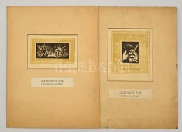 Gerzson Pál (1931-2008): Esze Tamás, Labancok Után. Linó, Papír, Paszpartuban, 11×13,5 és 9×13 Cm - Otros & Sin Clasificación