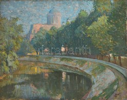 Pánczél Jelzéssel: Esztergom. Olaj, Vászon, 55×70 Cm - Altri & Non Classificati