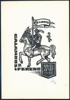 Fery Antal (1908-1994): Galambos Ferenc 70 éves - Ex Libris. Linó, Papír, Jelzett, 15x10,5 Cm - Otros & Sin Clasificación