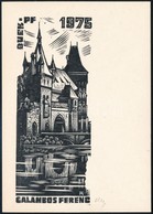 Fery Antal (1908-1994): Városliget, Vajdahunyad Vára  Ex Libris. Linó, Papír, Jelzett, 15x11 Cm - Altri & Non Classificati