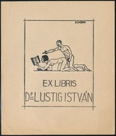 Schorr Tibor (?-?): Pornográf Ex Libris, Dr. Lustig István. Klisé, Papír, Jelzett A Klisén, 7,5×6 Cm - Sonstige & Ohne Zuordnung