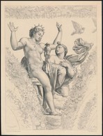 Tiburce De Mare (1840-1900): Venus és Psyché, Rézmetszet, Papír, Jelzett A Rézmetszeten, 21,5×16 Cm - Stampe & Incisioni