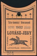 1902 Tátralomnici Lóversenyek, Lovász Jegy - Non Classés