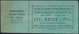 1906 Úrlovasok Szövetkezete Tátralomnici Lóverseny Belépőjegy, Használatlan - Non Classés