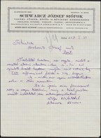 1929 Siófok, Schwarcz József Vasáru, Fűszer, Rőfös és Rövidáru Kereskedése Fejléces Számla, Kézzel írt Tartalommal, Schw - Sin Clasificación