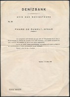 1939 Denizbank Török Nyelvű Okmány, Okmánybélyeggel - Ohne Zuordnung