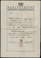 1943 Angol Nyelvtanítói Képesítő Bizonyítvány, Izraelita Vallású Személy Részére, M. Kir. Állami Középiskolai Tanárvizsg - Non Classés