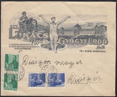 1943 Szt. Lukács Gyógyfürdő Rt. Díszes Fejléces Levélboríték, Diósgyőri Vasgyárnak Címezve - Unclassified