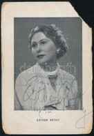 1937 Réthy Eszter (1912-2004) énekesnő Aláírása Az őt ábrázoló Képen (sérült) - Otros & Sin Clasificación