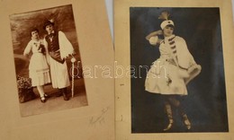 Cca 1920 Magyaros Stílusú Viseletek, 2 Db Vintage Fotó, Kartonra Ragasztva, Mindkettő Jelzett, 20x12 Cm és 23,5x17 Cm - Other & Unclassified